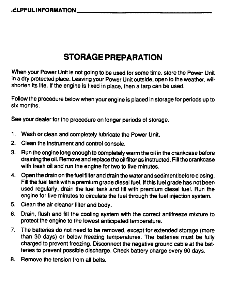 Схема запчастей Case IH 6590 - (045) - HELPFUL INFORMATION, STORAGE PREPARATION 