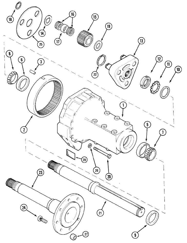 Схема запчастей Case IH MX100C - (06-11) - REAR AXLE (06) - POWER TRAIN