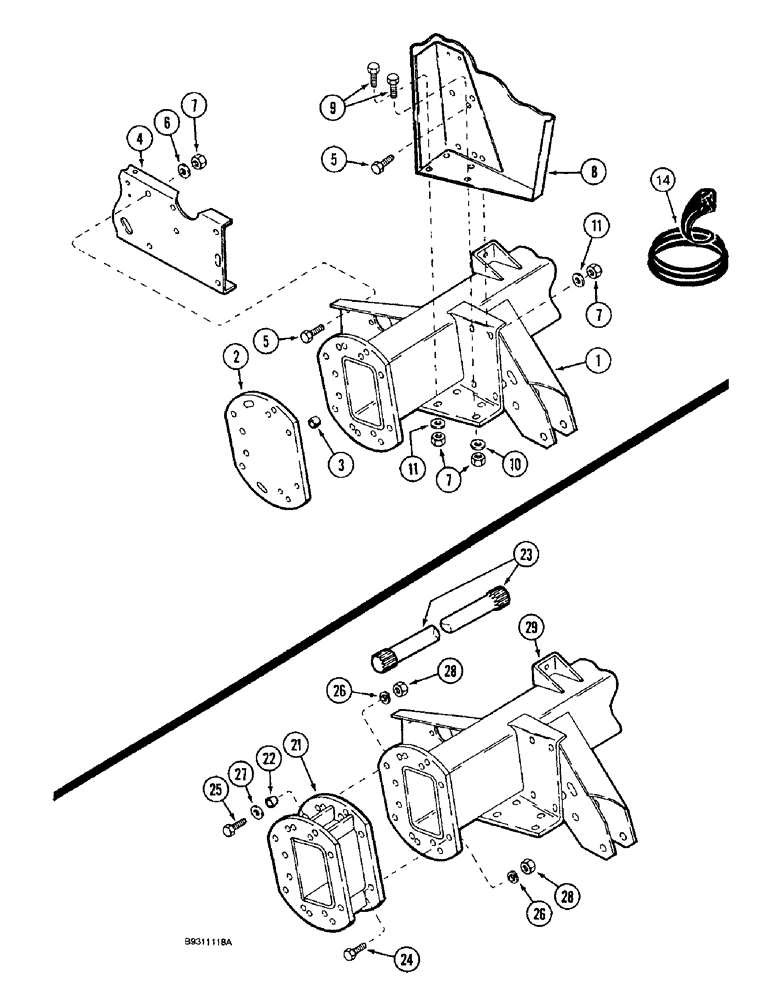 Схема запчастей Case IH 1644 - (6-39A) - DRIVE AXLE AND EXTENSION, P.I.N. JJC0098060 AND AFTER (03) - POWER TRAIN