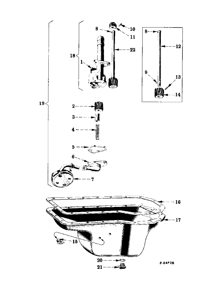 Схема запчастей Case IH SUPER-HV - (026) - ENGINE, CRANKCASE OIL PAN AND LUBRICATING OIL PUMP (01) - ENGINE