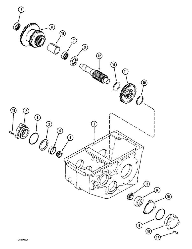 Схема запчастей Case IH 1660 - (6-66) - TRANSMISSION, DIFFERENTIAL PINION SHAFT AND GEARS (03) - POWER TRAIN