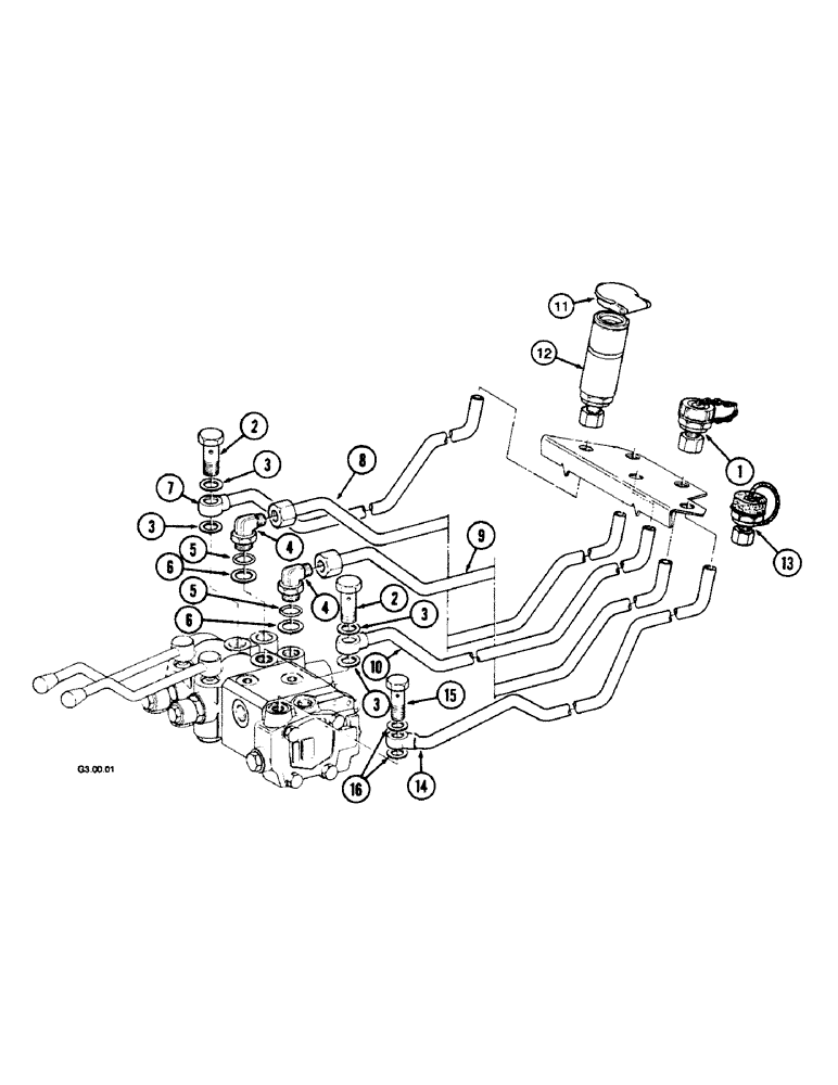 Схема запчастей Case IH 2150 - (8-44[C]) - HYDRAULIC LIFT, PIPING, REMOTE VALVES, 2150 - (P.I.N. : -CGC15013) (08) - HYDRAULICS