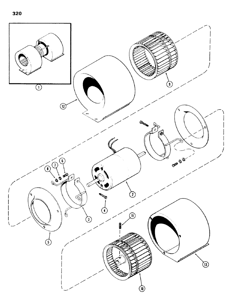 Схема запчастей Case IH 970 - (320) - BLOWER (09) - CHASSIS/ATTACHMENTS