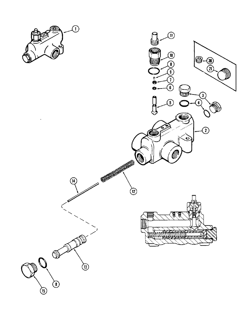 Схема запчастей Case IH 1370 - (342) - A66500 DIVIDER VALVE (08) - HYDRAULICS