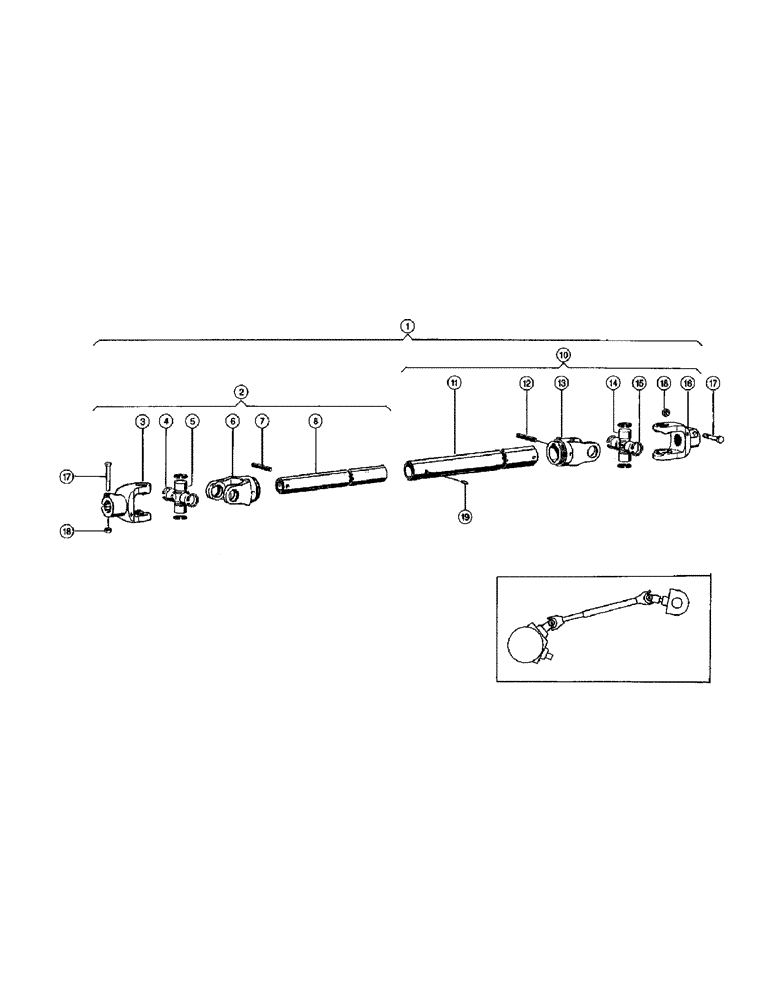 Схема запчастей Case IH 110 - (008) - UNIVERSAL DRIVE SHAFT, ANGLE DRIVE - INTERMEDIATE DRIVE (03) - DRIVES