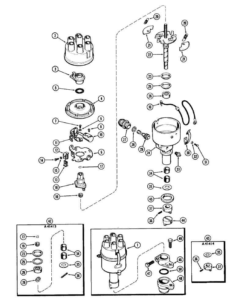 Схема запчастей Case IH 930-SERIES - (063A) - A57082 DISTRIBUTOR, (377) SPARK IGNITION ENGINE, WITH TANG DRIVE, USED PRIOR TO ENGINE S/N 2174169 (04) - ELECTRICAL SYSTEMS