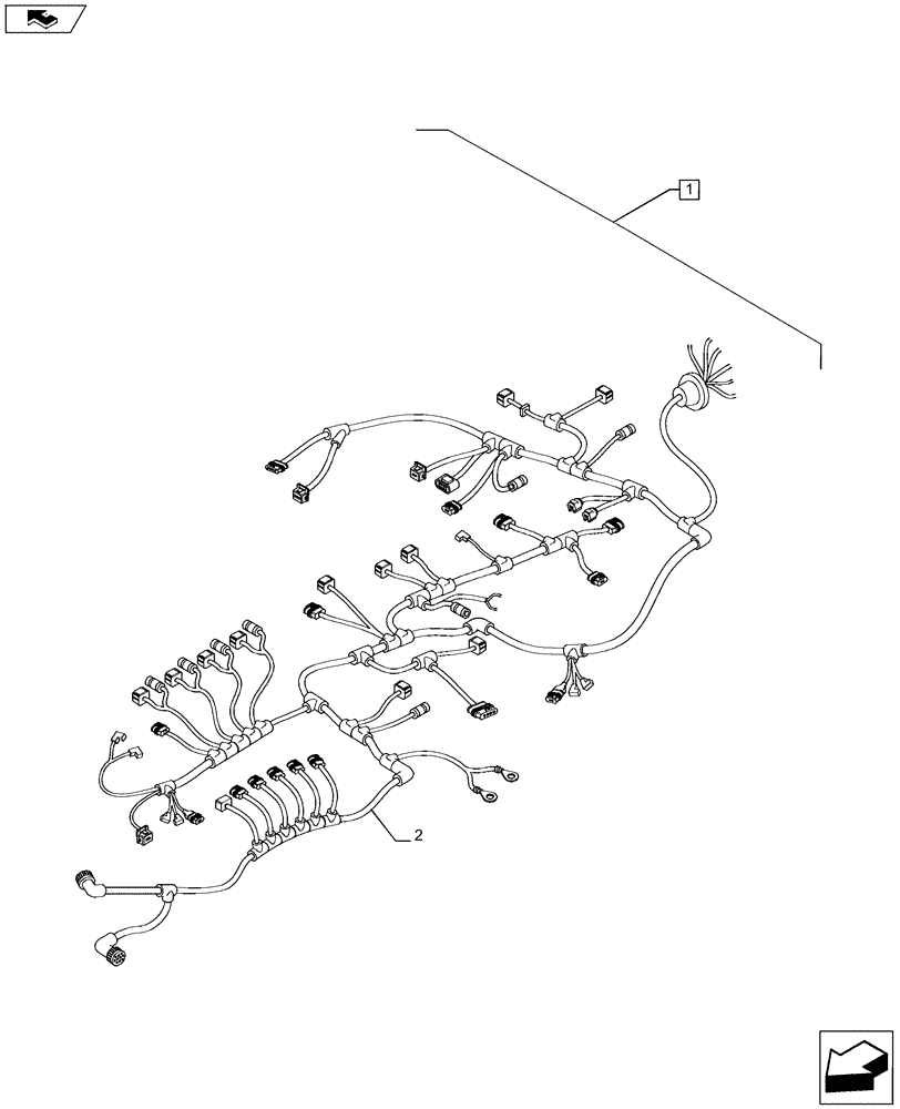 Схема запчастей Case IH PUMA 185 - (88.055.19[02]) - DIA KIT - PREDISPOSITION FOR VIRTUAL TERMINAL - REAR MAIN CABLE (88) - ACCESSORIES