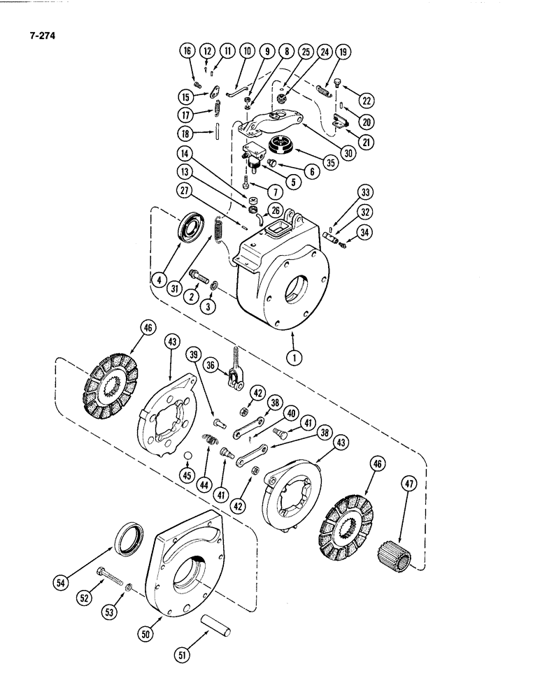 Схема запчастей Case IH 4494 - (7-274) - TRANSMISSION BRAKE (07) - BRAKES