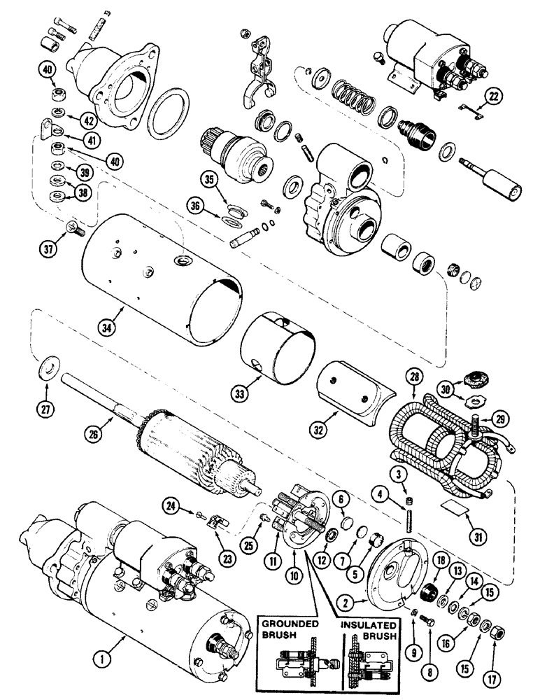 Схема запчастей Case IH 2090 - (4-120) - A75864 STARTER ASSEMBLY, PRIOR TO P.I.N. 9907663 (04) - ELECTRICAL SYSTEMS