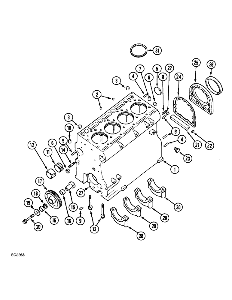 Схема запчастей Case IH 833 - (2-48) - CRANKCASE (02) - ENGINE