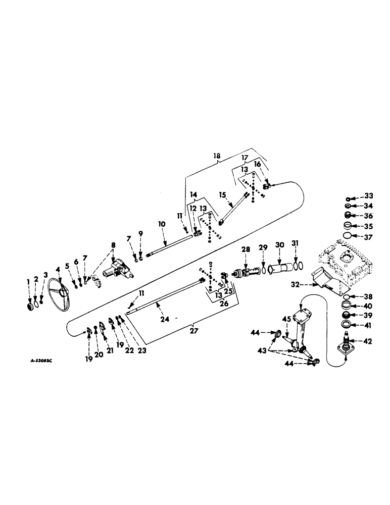 Схема запчастей Case IH 460 - (122) - STEERING MECHANISM, STEERING MECHANISM & LOWER BOLSTERS, FARMALL 460 SERIES Steering Mechanism