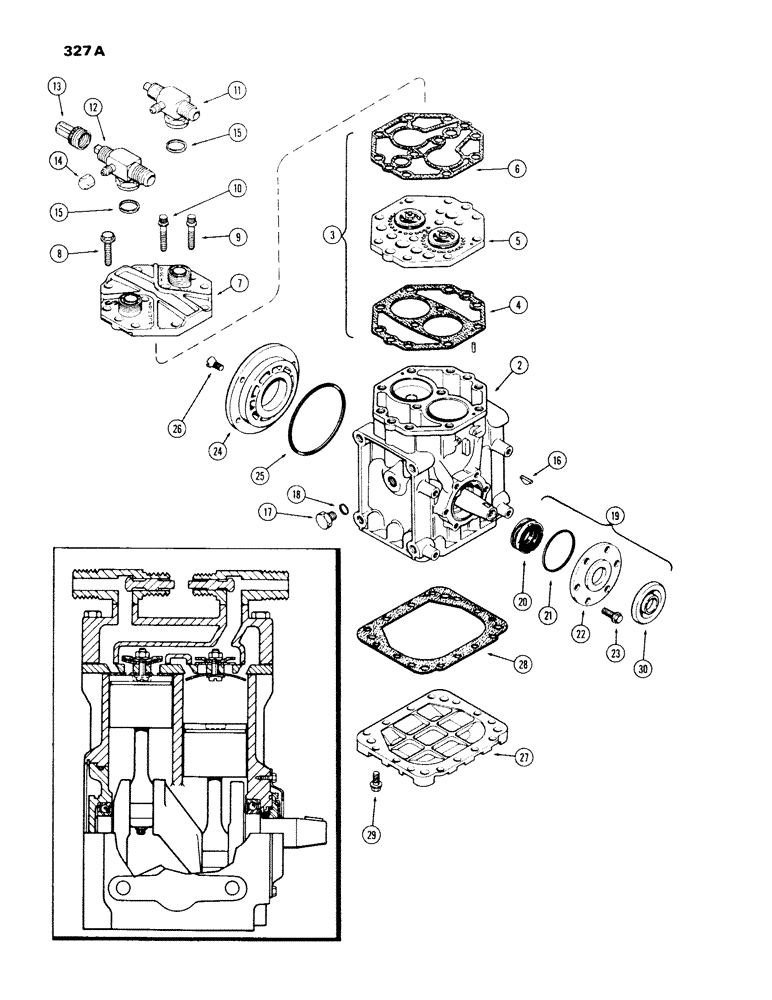 Схема запчастей Case IH 970 - (327A) - YORK COMPRESSOR (09) - CHASSIS/ATTACHMENTS