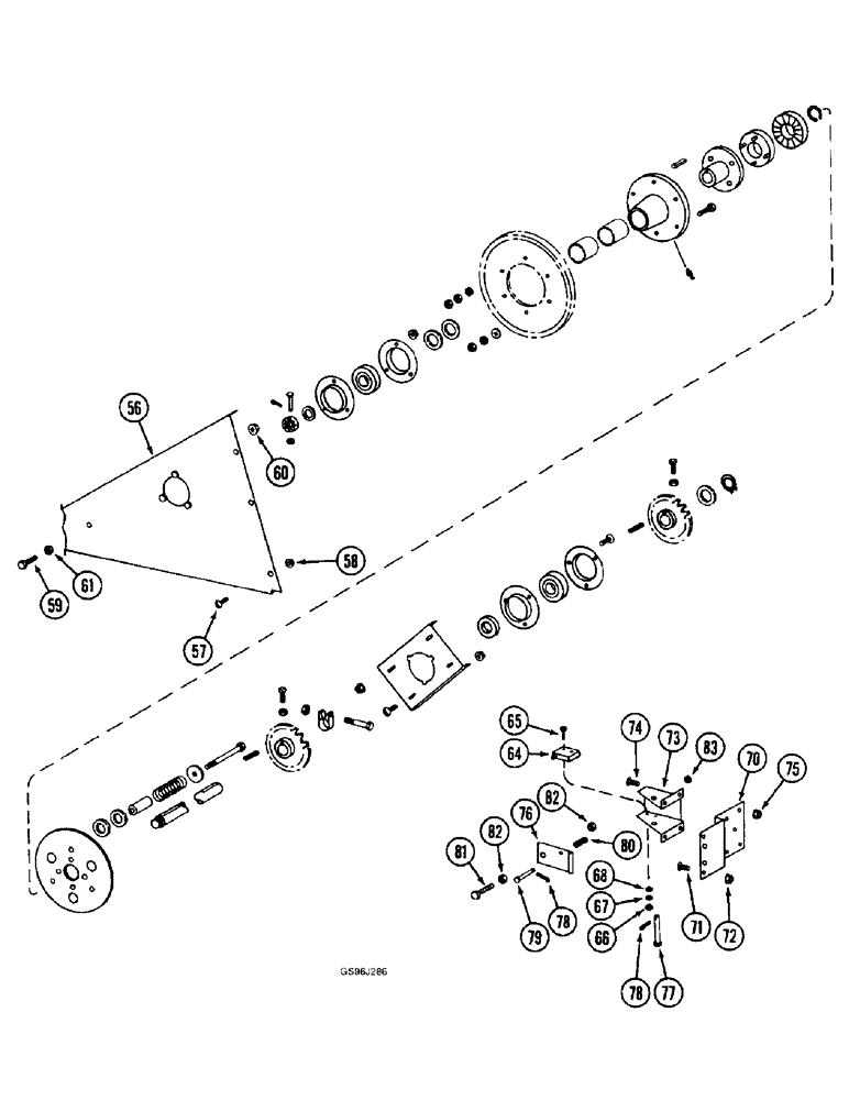 Схема запчастей Case IH 1660 - (9D-32) - ELEVATOR DRIVE JACKSHAFT, (CONTD) (16) - GRAIN ELEVATORS & AUGERS