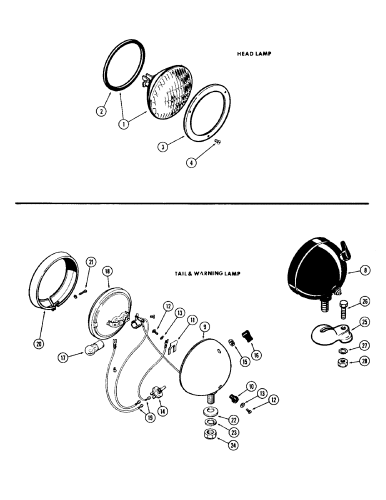 Схема запчастей Case IH 930-SERIES - (072) - LAMPS, HEAD LAMPS (04) - ELECTRICAL SYSTEMS