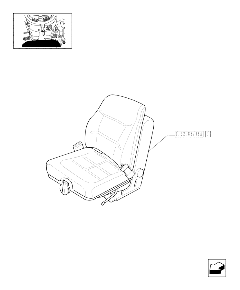 Схема запчастей Case IH JX1075C - (1.92.85/05) - (VAR.155) SEAT WITH BELTS - L/CAB (10) - OPERATORS PLATFORM/CAB