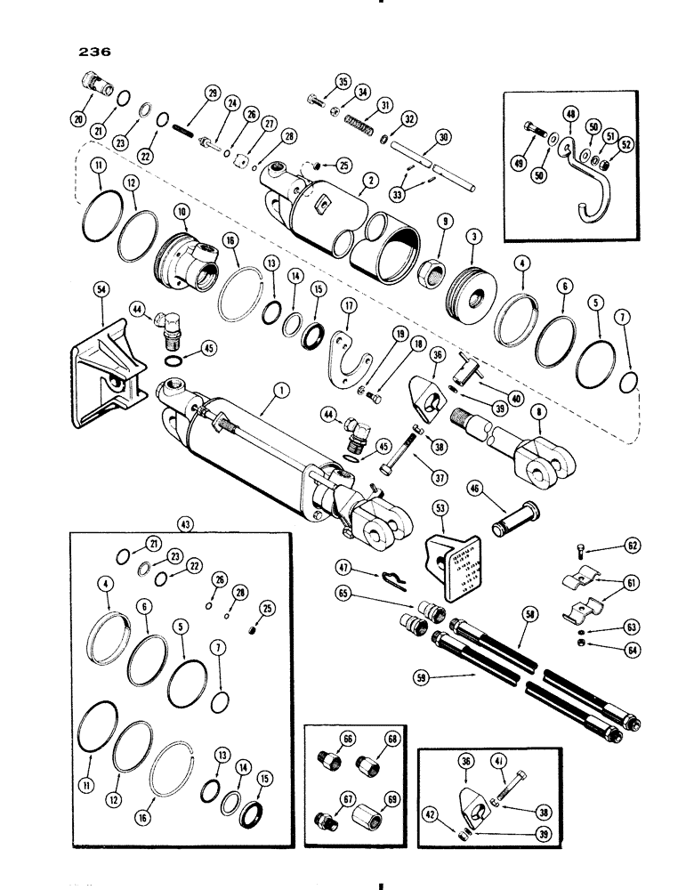 Схема запчастей Case IH 730 SERIES - (236) - 3-1/4" X 8" REMOTE HYDRAULIC CYLINDER, WITH HYDRAULIC LIMIT STOP (08) - HYDRAULICS