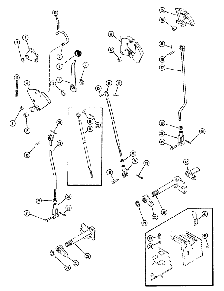 Схема запчастей Case IH 1370 - (160) - RANGE SHIFT LINKAGE, FIRST USED TRANSMISSION SERIAL NUMBER 10028201 (06) - POWER TRAIN