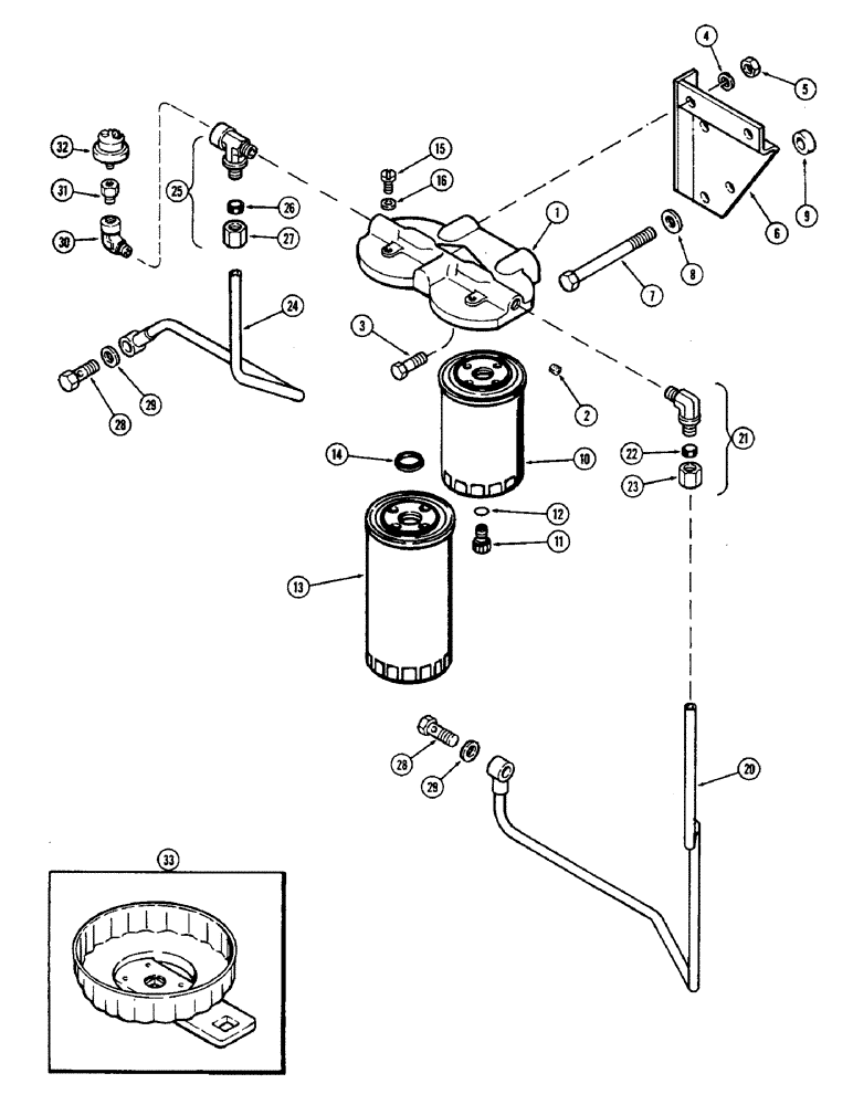 Схема запчастей Case IH 2870 - (066) - FUEL FILTER SYSTEM, 674 CUBIC INCH DIESEL ENGINE (03) - FUEL SYSTEM