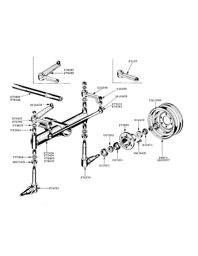 Схема запчастей Case IH 800 - (294) - STEERING ARMS AND AXLE (27) - REAR AXLE SYSTEM