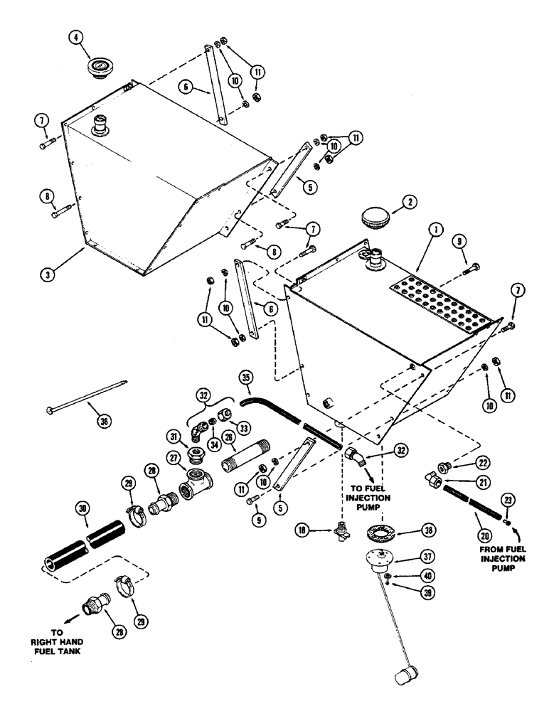 Схема запчастей Case IH 2470 - (060) - FUEL TANKS (03) - FUEL SYSTEM