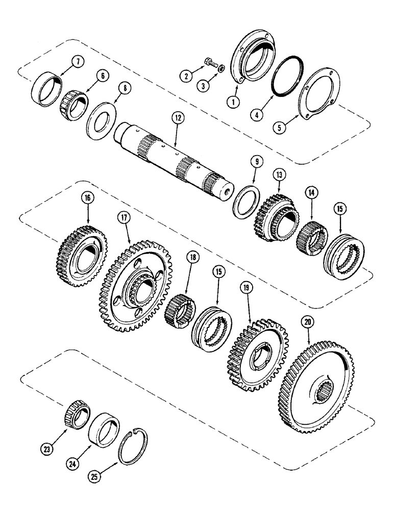 Схема запчастей Case IH 4690 - (6-174) - TRANSMISSION INTERMEDIATE SHAFT (06) - POWER TRAIN