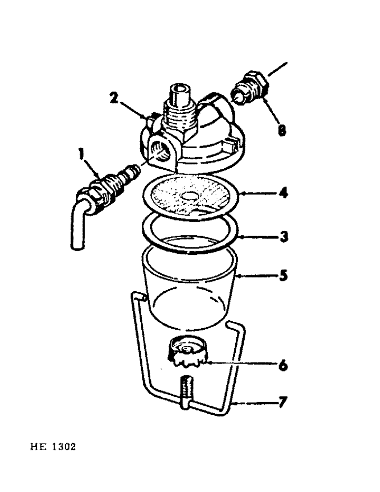 Схема запчастей Case IH 210 - (E-06) - FUEL SYSTEM, FUEL STRAINER (02) - FUEL SYSTEM