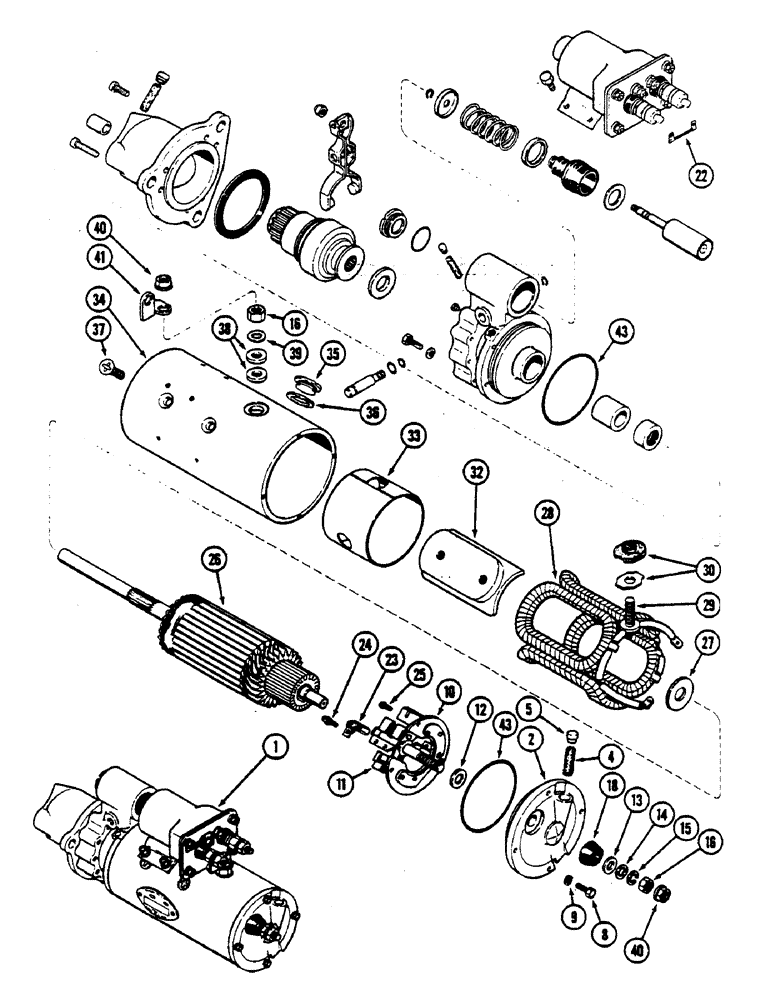 Схема запчастей Case IH 2590 - (4-123A) - STARTER ASSEMBLY, P.I.N. 9907800 THROUGH 9910732 (04) - ELECTRICAL SYSTEMS