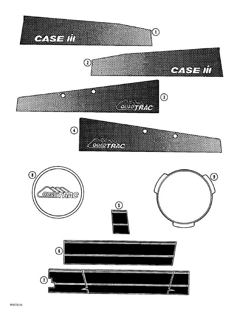 Схема запчастей Case IH 9370 QUADTRAC - (9-092) - DECALS (09) - CHASSIS/ATTACHMENTS