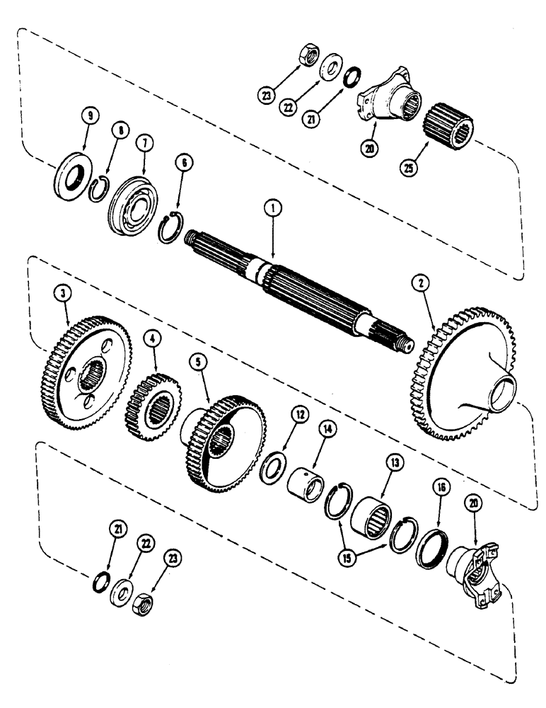 Схема запчастей Case IH 4690 - (6-176) - TRANSMISSION OUTPUT SHAFT (06) - POWER TRAIN