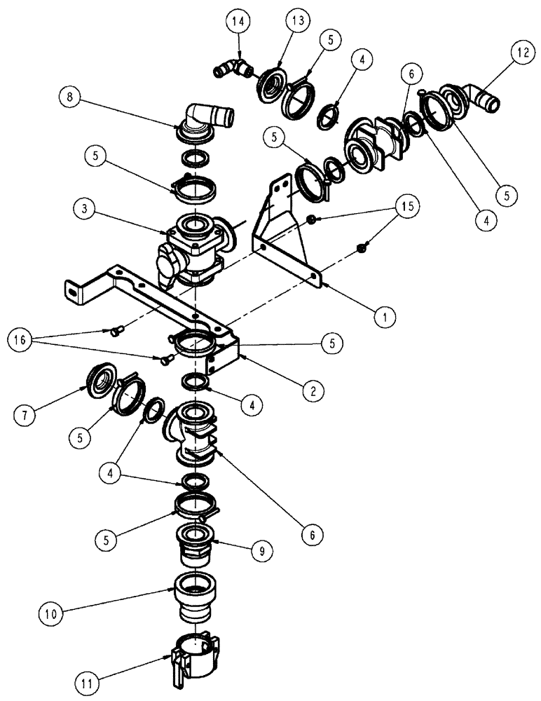 Схема запчастей Case IH SPX3310 - (09-002) - FILL GROUP, 2" RINSE Liquid Plumbing