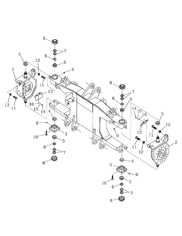 Схема запчастей Case IH AUSTOFT - (A01-14) - BRAKE CALLIPER MOUNTS (FRONT AXLE) Mainframe & Functioning Components