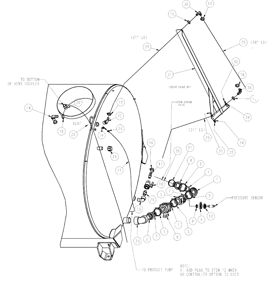 Схема запчастей Case IH SPX3310 - (09-005) - FRONT PLUMBING GROUP Liquid Plumbing