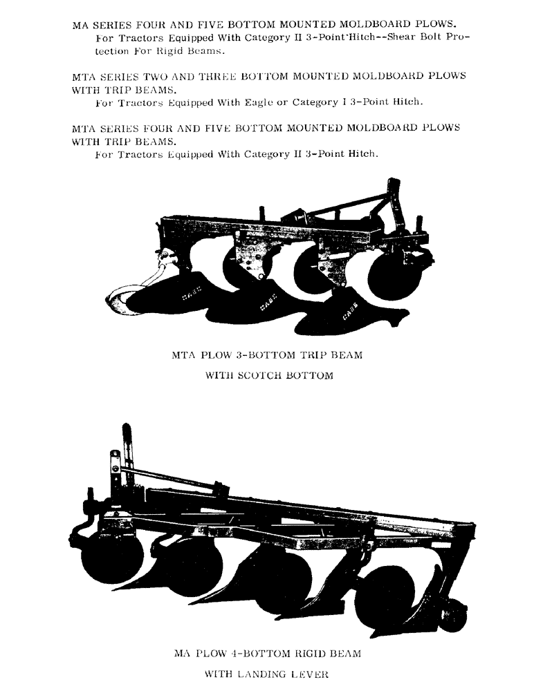 Схема запчастей Case IH MTA - (01) - MTA PLOW THREE, BOTTOM TRIP BEAM W/ SCOTCH BOTTOM, MA PLOW FOUR, BOTTOM RIGID BEAM W/ LANDING LEVER 