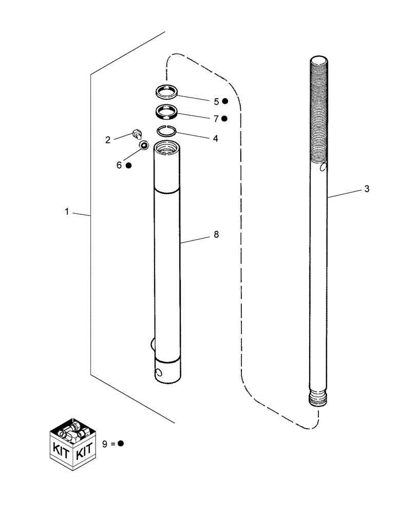 Схема запчастей Case IH 2020 - (20.07C[2]) - REEL LIFT SLAVE CYLINDER, PIN CBJ020205 TO CBJ021300 (35) - HYDRAULIC SYSTEMS