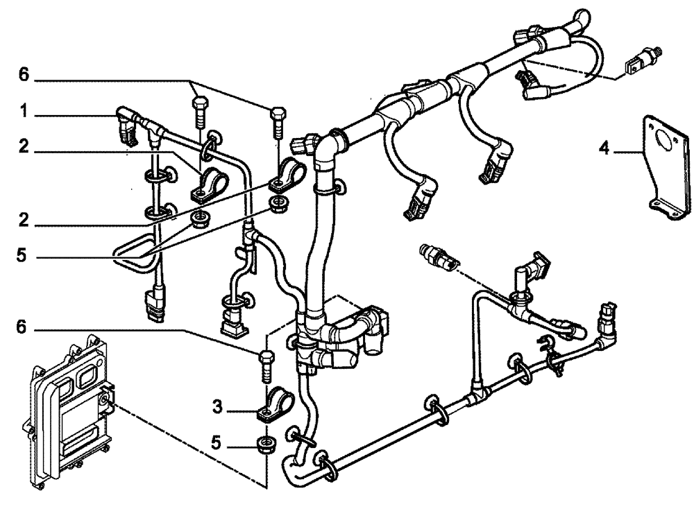 Схема запчастей Case IH SPX3320 - (03-043) - CABLES (01) - ENGINE