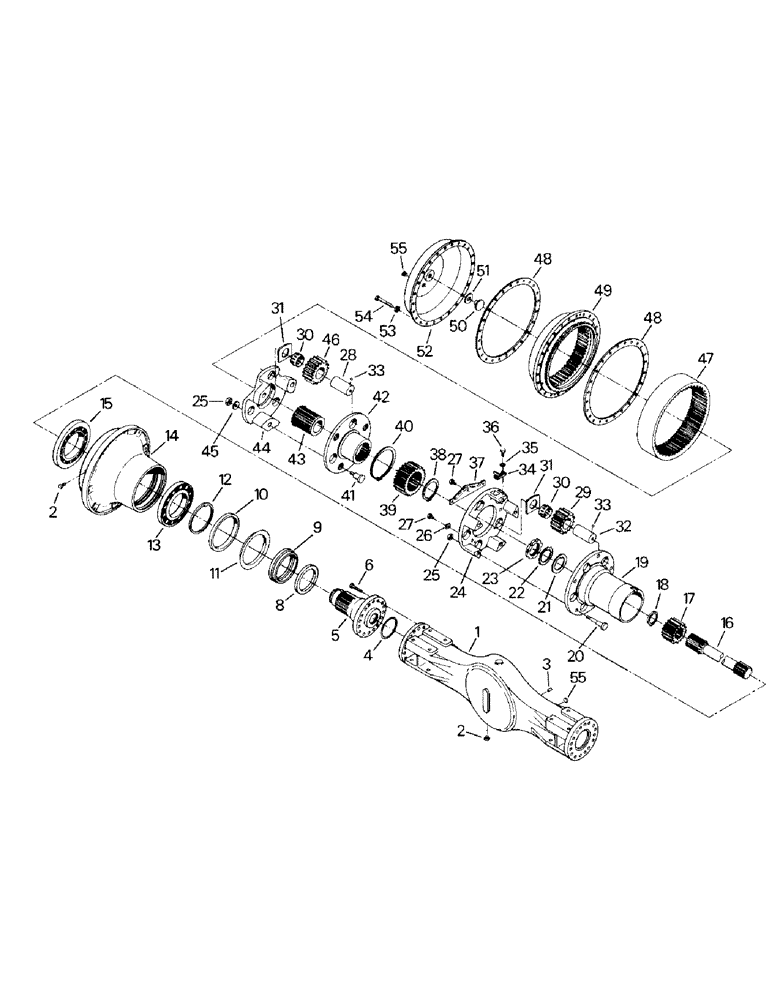 Схема запчастей Case IH CR-1280 - (04-53) - AXLE ASSEMBLY, K598.64/74 (04) - Drive Train