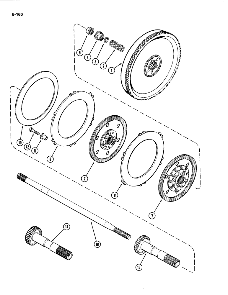 Схема запчастей Case IH 4494 - (6-160) - TRANSMISSION CLUTCH ASSEMBLY, TORQUE LIMITER (06) - POWER TRAIN