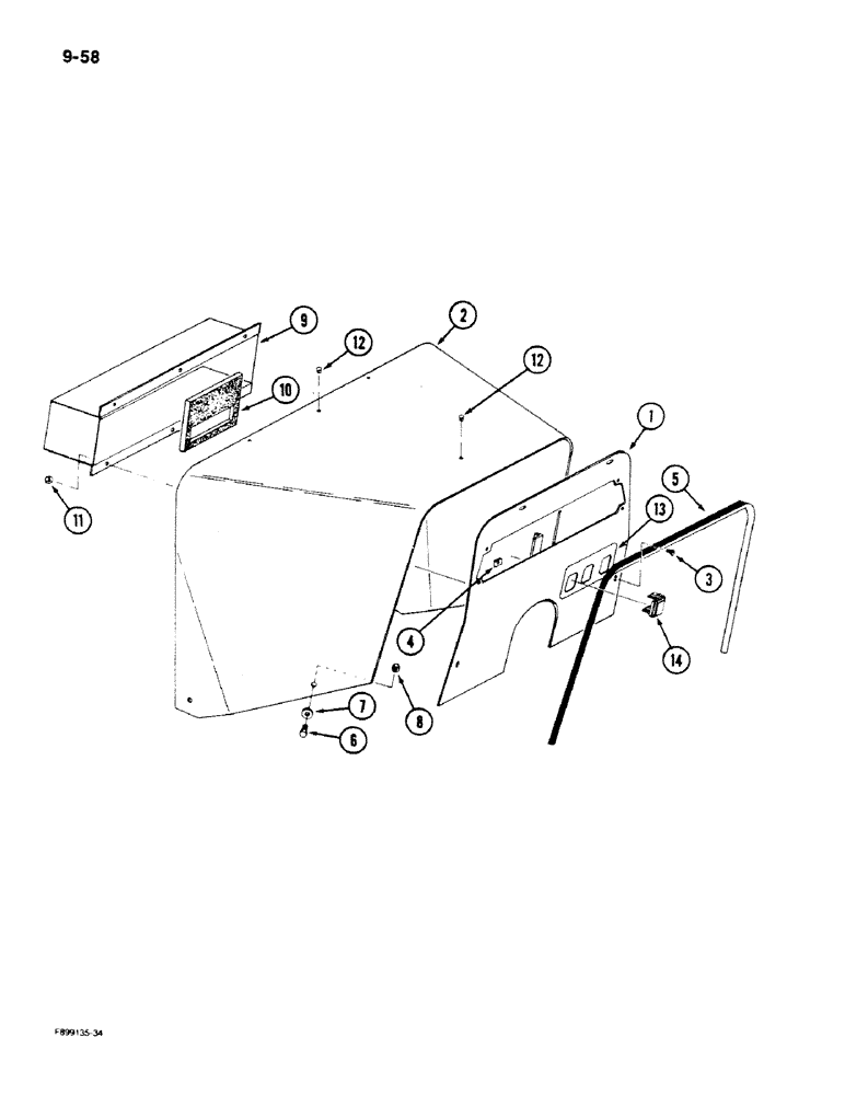 Схема запчастей Case IH 9180 - (9-58) - INSTRUMENT PANEL, ROPS (09) - CHASSIS/ATTACHMENTS