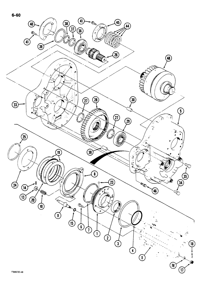 Схема запчастей Case IH STEIGER - (6-060) - PTO ASSEMBLY (06) - POWER TRAIN