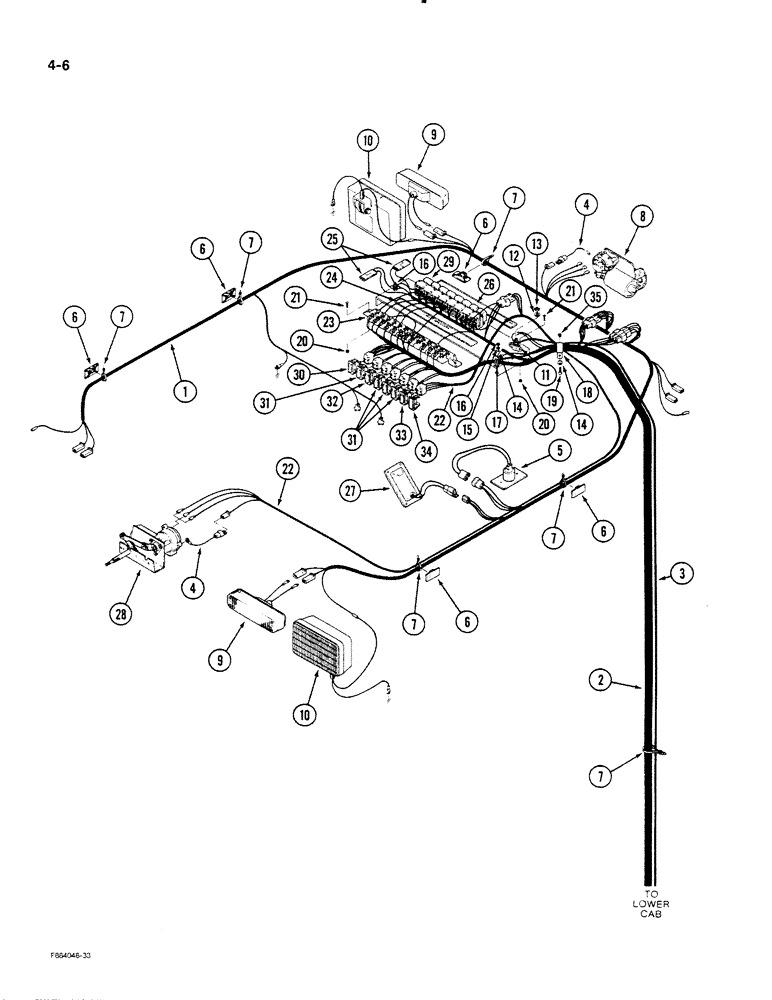 Схема запчастей Case IH STEIGER - (4-06) - OVERHEAD CAB HARNESS (04) - ELECTRICAL SYSTEMS