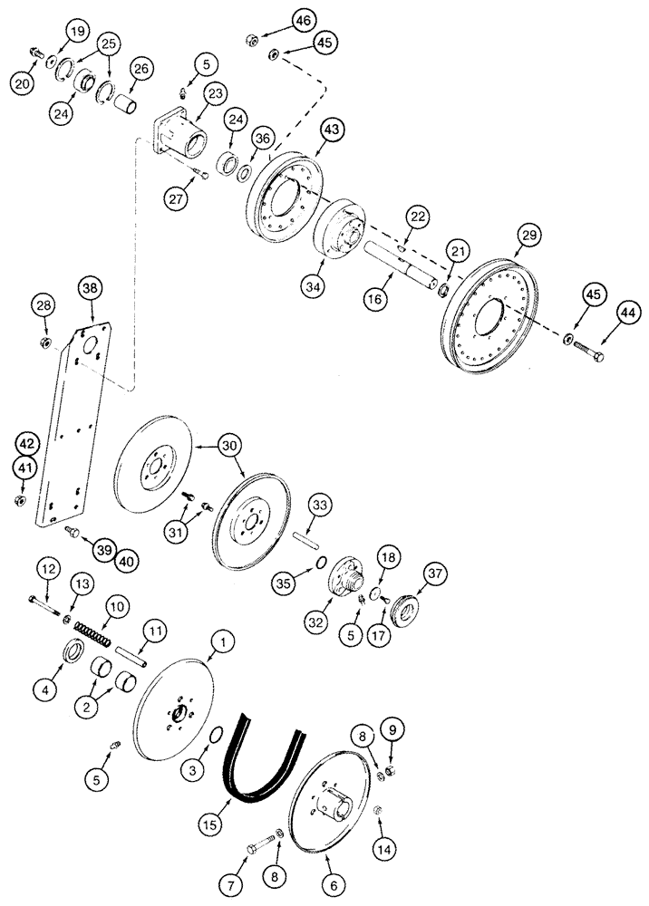 Схема запчастей Case IH 2344 - (09C-05) - CLEANING FAN - DRIVE (15) - BEATER & CLEANING FANS