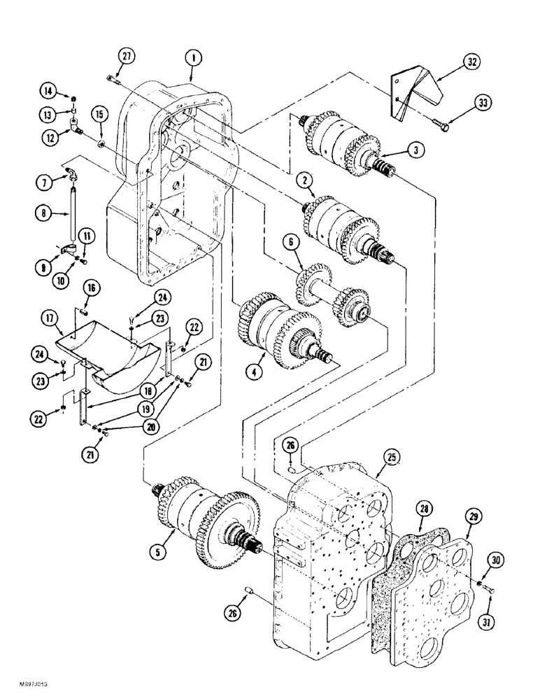 Схема запчастей Case IH 9380 QUADTRAC - (6-012) - POWER SHIFT TRANSMISSION ASSEMBLY, HOUSINGS AND CLUTCHES (06) - POWER TRAIN