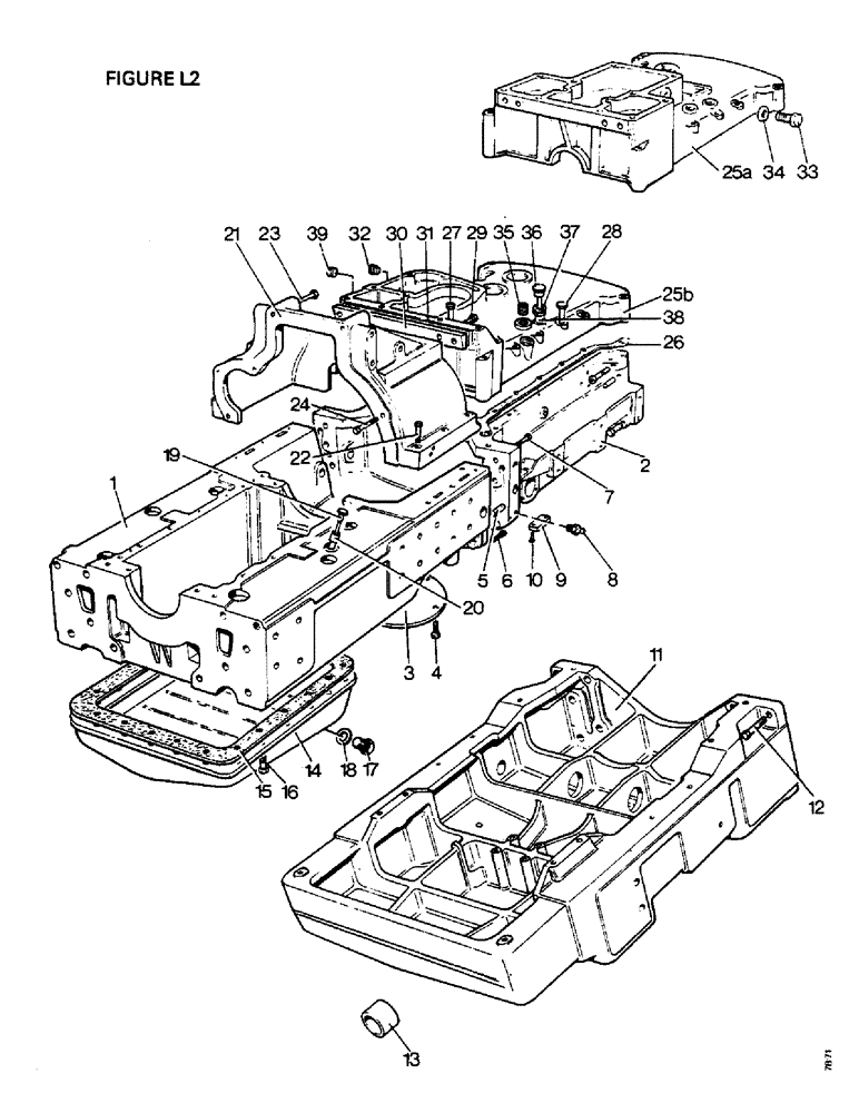 Схема запчастей Case IH 1410 - (L02-1) - CHASSIS, BONNET, FENDERS, SAFETY FRAME AND CAB, MAIN FRAME AND COVERS, TRACS. W/O CAB (12) - CHASSIS