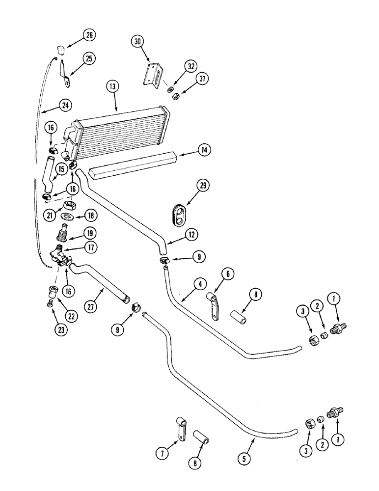 Схема запчастей Case IH 1394 - (9-486) - CAB HEATER, TUBES AND FITTINGS (09) - CHASSIS/ATTACHMENTS