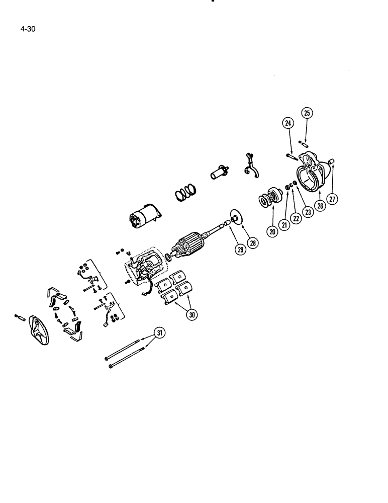 Схема запчастей Case IH 5000 - (4-30) - STARTER ASSEMBLY, D-239 DIESEL ENGINE (04) - ELECTRICAL SYSTEMS