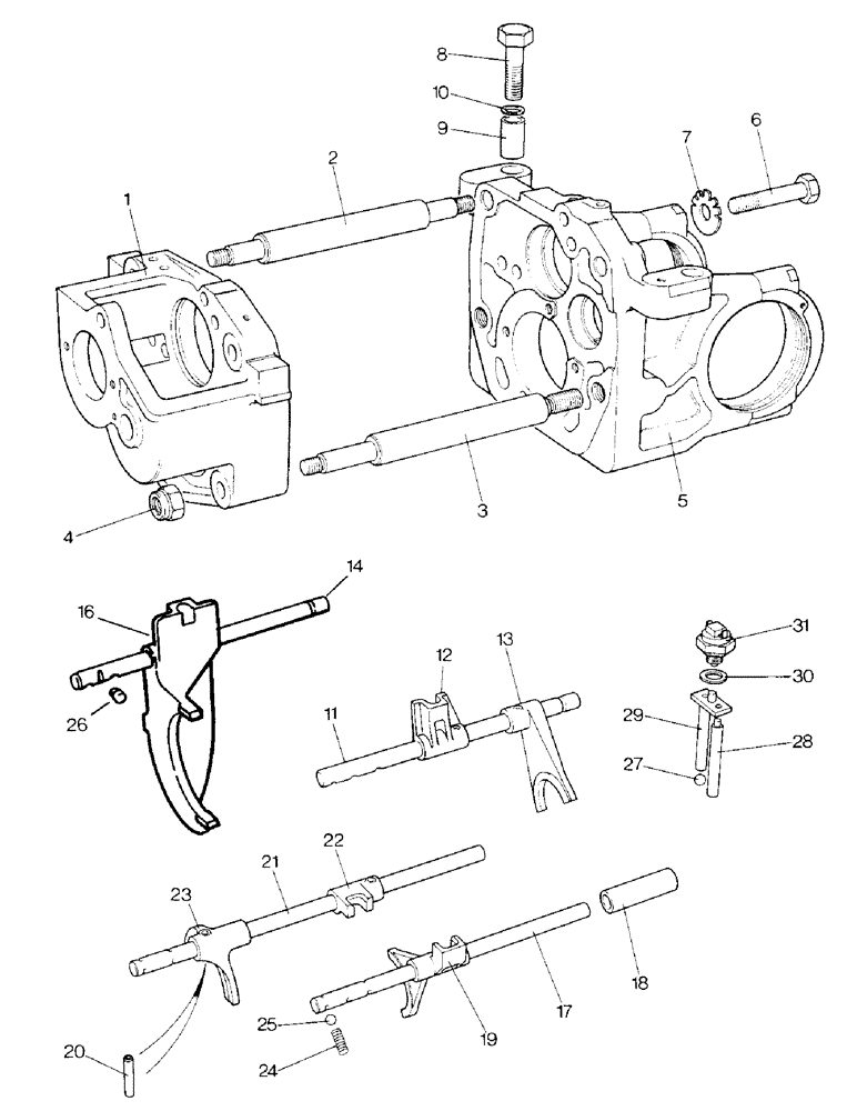 Схема запчастей Case IH 1290 - (D-01) - GEARBOX AND SELECTOR MECHANISM (03) - POWER TRAIN