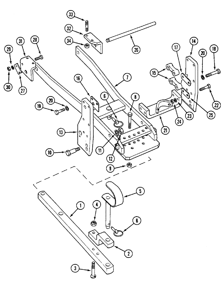 Схема запчастей Case IH 1294 - (9-276) - UNIVERSAL DRAWBAR (09) - CHASSIS/ATTACHMENTS