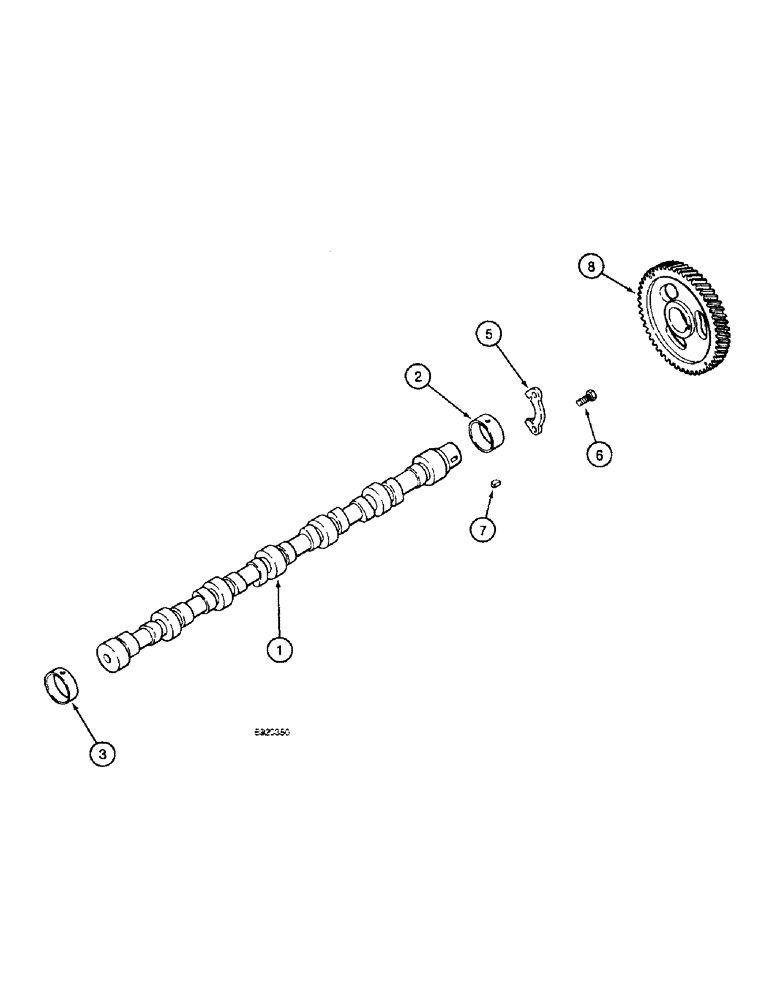 Схема запчастей Case IH 1800 - (2-32) - CAMSHAFT, 6TA-590 ENGINE (01) - ENGINE