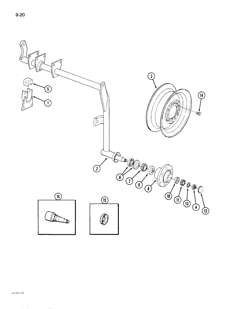 Схема запчастей Case IH 770 - (9-20) - LAND WHEEL AND AXLE, AFTER 1975 