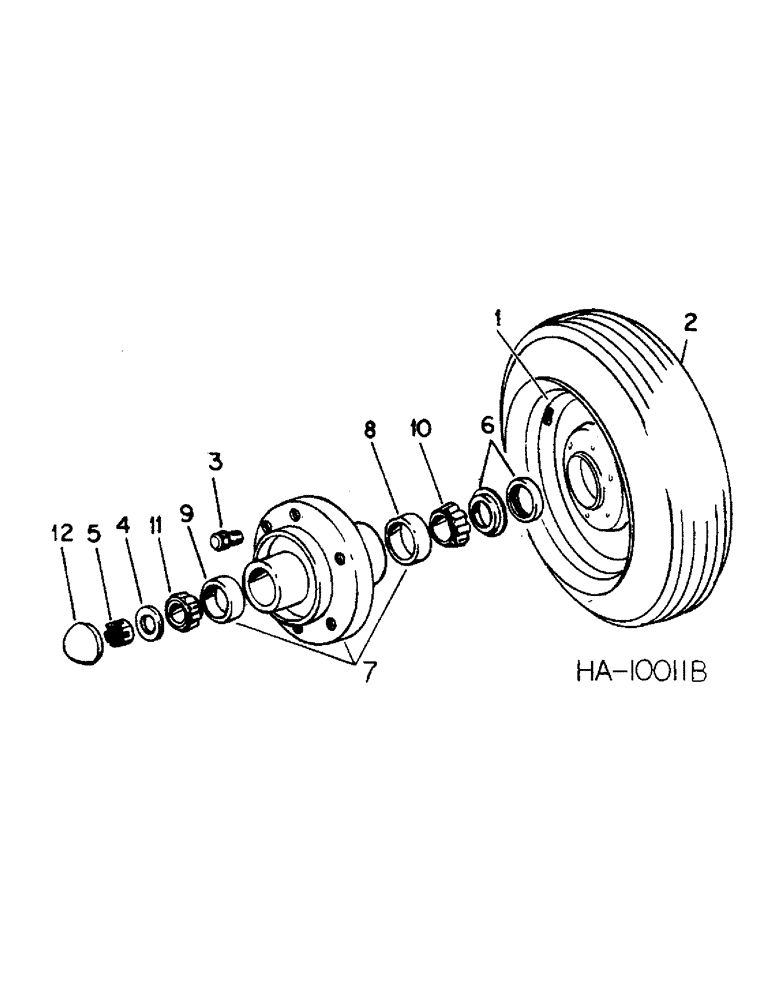 Схема запчастей Case IH 5000 - (H-07) - 5000 VIBRA CHISEL, 31-1/2 FOOT WING, WHEEL AND HUB, MAIN FRAME 